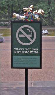 Thank You for not smoking sign