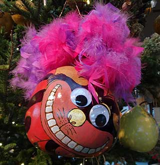 Cheshire Cat gourd ornament